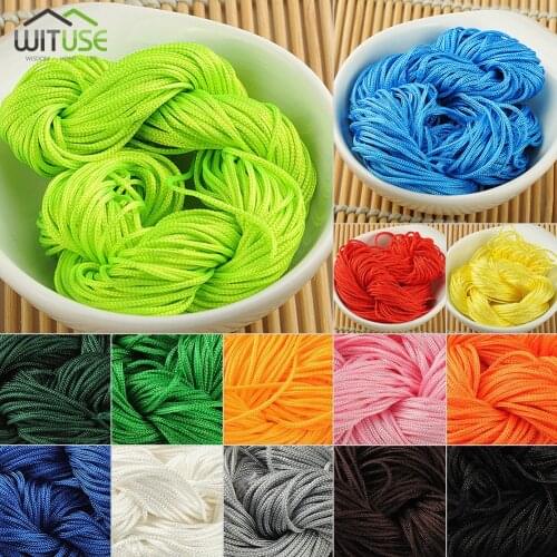 20M Shamballa Beads Bracelet Thread 1mm Polyester Cord Chinese Knot Macrame Rattail Cord For DIY Fashion Jewelry Findings