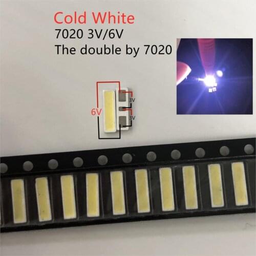 500PCS For INNOLUX LED LCD Backlight TV Application LED Backlight EVERLIGHT 1W 6V 7020 Cool white Backlight for TV 62-229TBUHFC