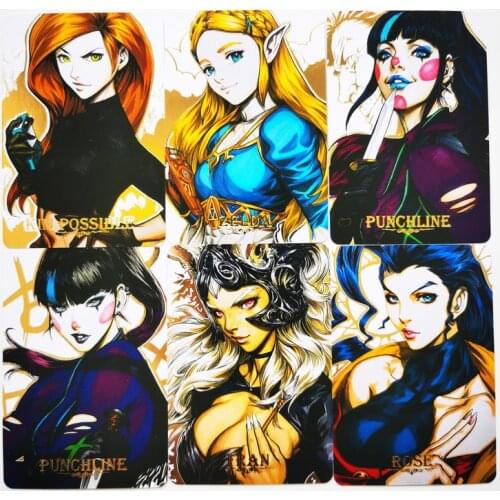 54pcs/set Hand Painted Goddess Series Jessie Mai Shiranui Rem Bbulma No.3 Hobby Collectibles Game Anime Collection Cards