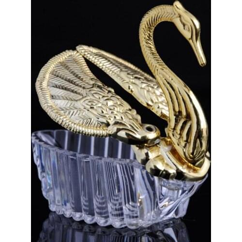 Acrylic Swan Sweet Candy Box European Styles Wedding Gift Jewelry Boxes Wedding Favors Holders LX3641