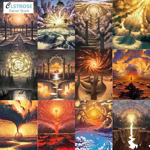 5D DIY Diamond Painting Abstract Sky Cloud Landscape Full Radius Diamond Cross Stitch Kit Home Decoration Rhinestone Embroidery