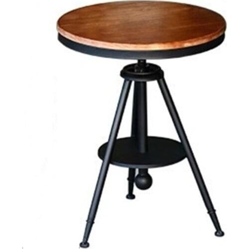 American countryside round coffee table modern leisure living room sofa side desk minimalist light luxury metal mini mesa