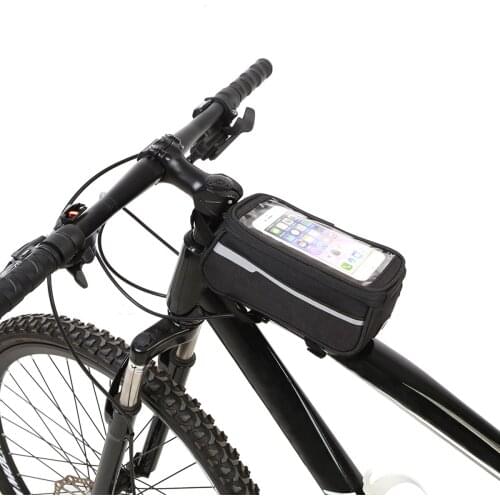 B-SOUL Waterproof Bicycle Bags Bike Front Frame Bag Tube Phone Storage Bag Touch Screen Cycling Pouch