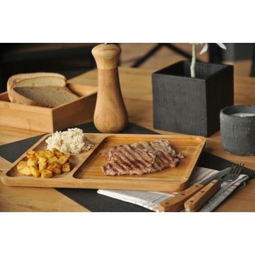 Bambum Marlin Presentation Dish wood meat chicken rice dinner presentation natural wooden clean and safe kitchen set