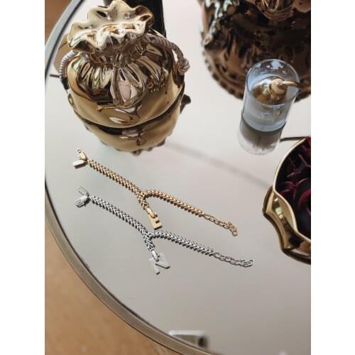 GULCE DERELI, LETTER CHARM BRACELET, INITIAL BRACELETS, INFINITY CHAIN BRACELETS, GIFT BOX, GOLD/SILVER PLATED