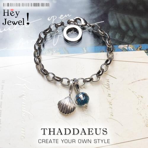 Shell & Globe Charm Bracelet,Europe Style Jewelry 925 Sterling Silver Gift For Women,2020 Spring Brand New Link Chain Jewelry