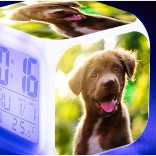 Alarm Clocks Large screen multifunction Cute Pet dog LED digital clock kids room touch sensing Luminous electronic alarm clock
