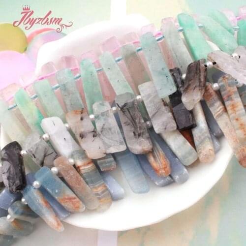 5x15-7x35mm Irregular Stick Opal,Quartz,Agates Natural Stone Beads For DIY Women Necklace Bracelet Earrings Jewelry Making 15"