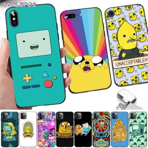 TOPLBPCS adventure time cute Beemo BMO Jake Finn Lumpy Phone Case Hull for iPhone 8 7 6 6S Plus X 5S SE 2020 XR 11 12 pro XS MAX