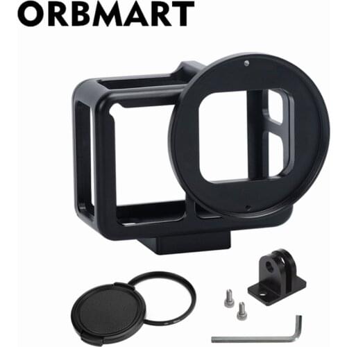 ORBMART Black Aluminum Alloy Protective Frame Housing Cover Shell Case + 52mm UV Filter For Gopro Hero 5 6 7 Black Sport Camera