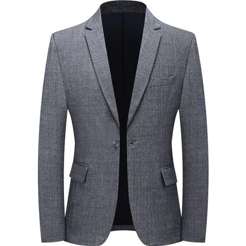 Black Suit Male Spring and Autumn New Korean Version Slim Thin Coat Leisure Youth Pure Color Handsome Small Suit 4XL