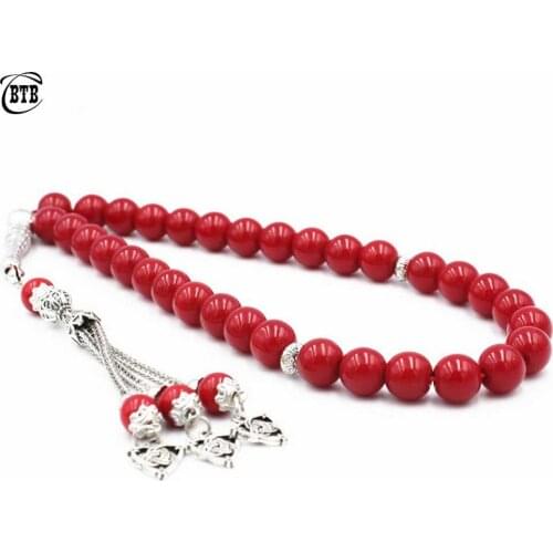 10 Mm 33 Rosary Beads Islamic Muslim Fashion Red Agate Beads Bracelet Mens and Womens Jewelry Special for Prayer and Worship
