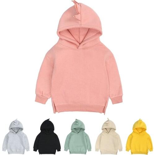 Spring Autumn Childrens Dinosaur Hoodies Clothes 2021 Solid New Sweatshirt For Boys Girls Pullover Outerwear 6M-12T