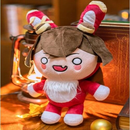 Game Genshin Impact Amber Rabbit Ear Doll Plush Stuffed Toy 40cm Kawaii Anime Cosplay Cartoon Pillow Xmas Birthday Gifts