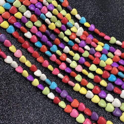 Stone Beads Turquoises Heart Shaped Loose isolation Beads Semi-Finished For jewelry making DIY necklace bracelet accessories