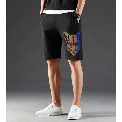 Summer Men short Pants Hip Hop short New Male Trousers Mens Solid Hot drill short Pants Rhinestones Fit