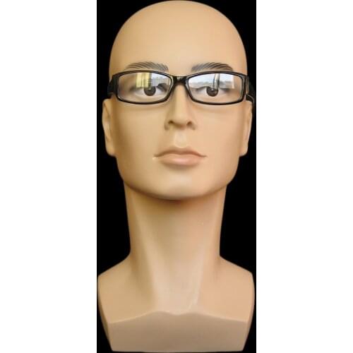 Bald Male Mannequin FRP Manikin Head Model Wig Glass Hat Headset Display