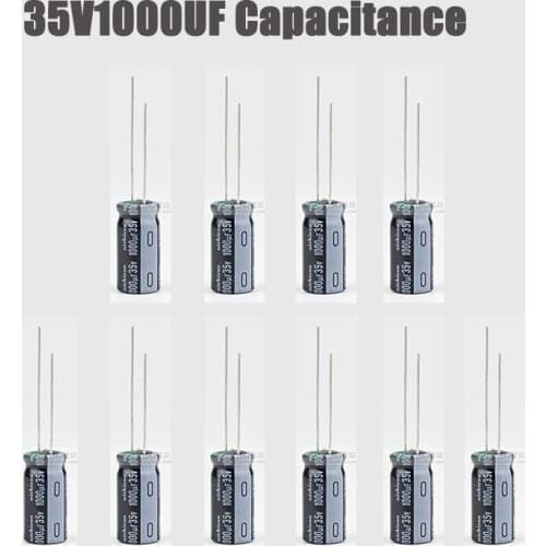 M./-10pcs 1000uf 35V MHE Filtering tuning energy conversion Internal Resistance High Frequency Capacitor for RC FPV Drone