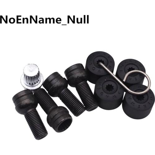 M14*1.5MM Black Steel Wheel Bolt & Lock Lug Nut Set With Key For Golf Bora Car Accessories 1K0 698 137