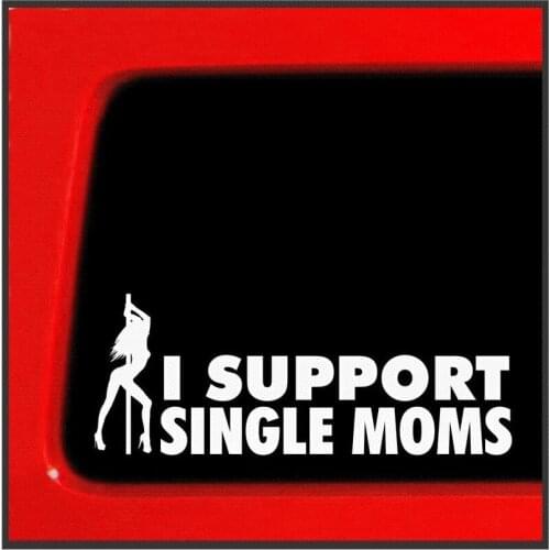 2.5"*7.5" I Support Single Moms Bumper Sticker Decal for Car, Truck, Window, Laptop