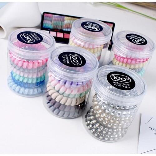 New arrival women pretty telephone ring hair tie with box girls fashion hair bands cute gum ladys basic hair accessories