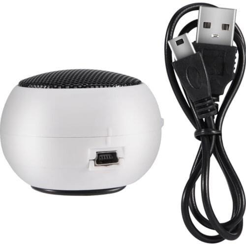 Mini Portable Travel 3.5mm Loud Speaker Built-in Battery for Mobile Phone MP3 PC White