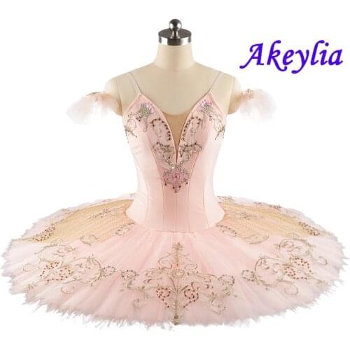Professional Ballet Tutu pancake Pink peach Adult Sleeping Beauty Tutu dress Girl platter tutu Ballet Competition Costume JN0214