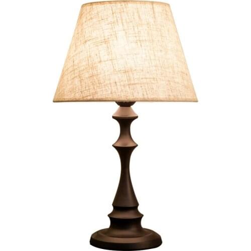 Nordic Simple Cylindrical Iron Body Linen Lampshade Desk Lamp Study Book Light Bedroom Beside Lamps Office Table Decor LED Bulbs