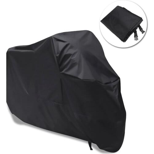 Motorcycle Motorbike ATV Scooter Dustproof Waterproof Sun Block Protective Cover Rain Cover Protector - Size XXL (Black)