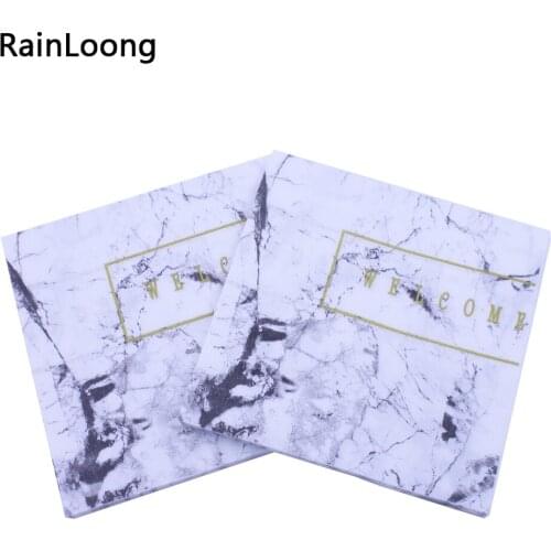 [RainLoong] Print Welcome Floor Tile Patterned Paper Napkins Tissue For Party Decoration Decoupage 33*33cm 1 pack (20pcs/pack)
