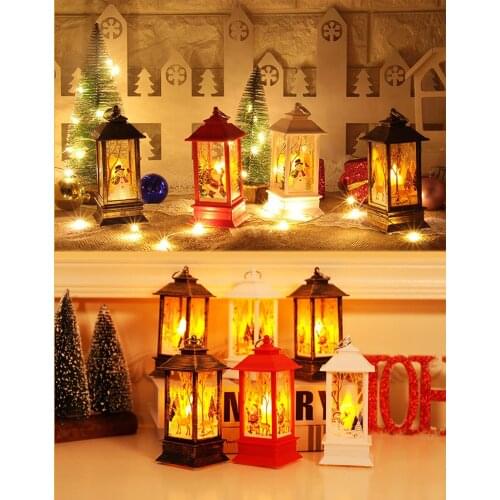 Merry Christmas Lantern Flashing Light Up Party Bar For Home Santa Deer Snowman Lamp Christmas Decoration New Year 2021 Ornament