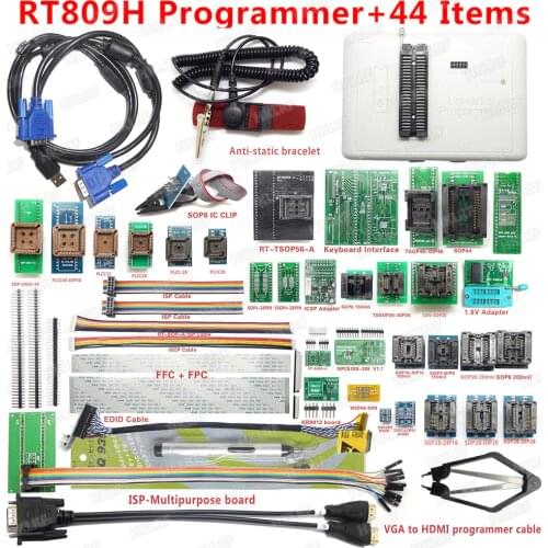 RT809H EMMC-Nand FLASH Universal Programmer + 44 Items WITH EDID LCD CABEL ISP Board EMMC-Nand Free shipping