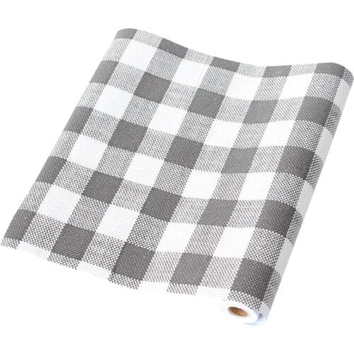 GLOW4U Self Adhesive Vinyl Buffalo Plaid Shelf Liner Contact Paper Wallpaper for Cabinets Dresser Drawer Wall Decal Removable