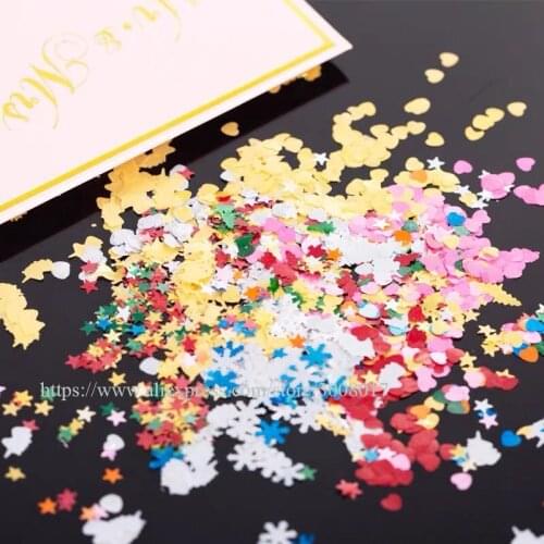 Edible Glitter Flakes Silver Gold Stars Heart Snowflake Tree Unicorn for Cakes, Cookies,Cupcakes,Donuts,Chocolates,Ice Creams 1g