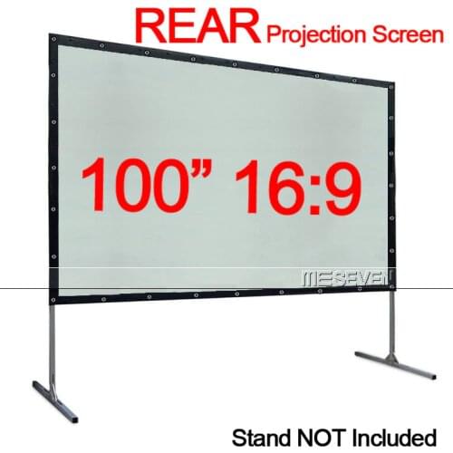 100 Inches 16:9 Foldable Rear Projection Screen PVC Material With Black Borders for Home Theater Business Education Display