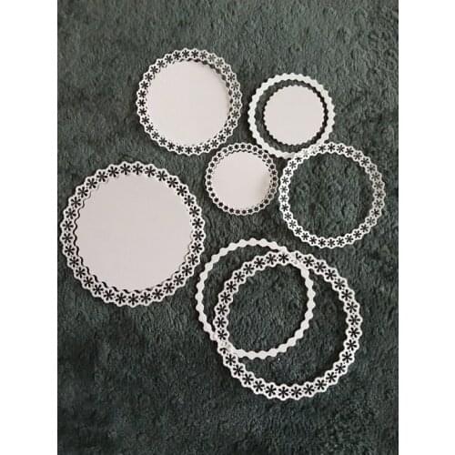 DiyArts Nesting Dies Stitched Heart Round Frame Metal Cutting Dies Scrapbooking Mandala Craft Stencil Templates Diy Scrapbooking