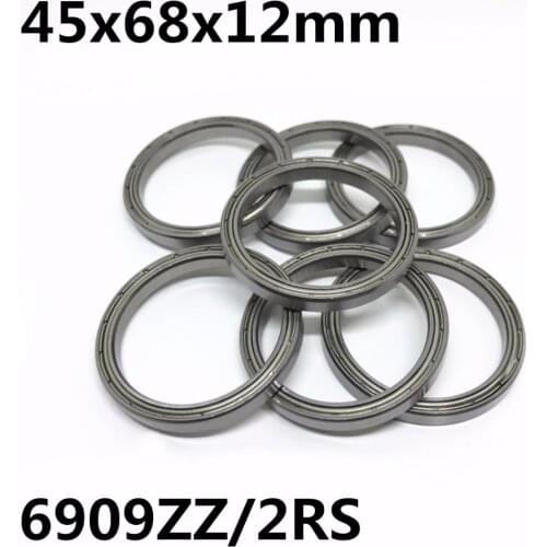 10PCS 6909ZZ 6909-2RS Thin wall ball bearings 45x68x12 mm Bearing steel High quality 6909 6909Z 6909RS
