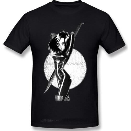 High Quality Streetwear O-Neck Cotton Battle Angel Alita T-shirt Battle Angel Alita Comics Business Jump Graphic T Shirts