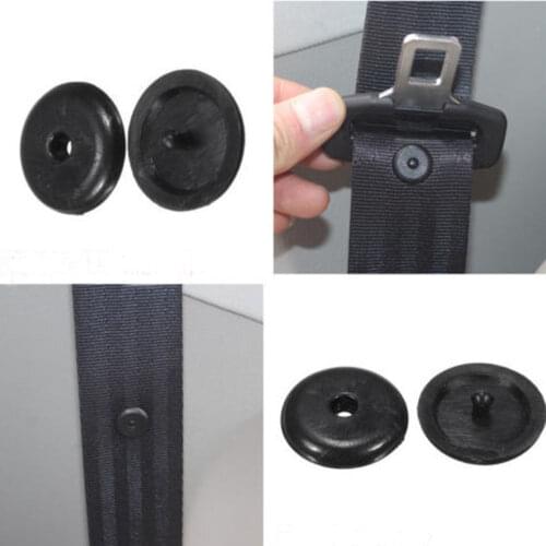 10pcs Black Car Fastener Safety Seat Belt Stopper Spacing Limit Buckle Clip Retainer Seatbelt Stop Button Car Part
