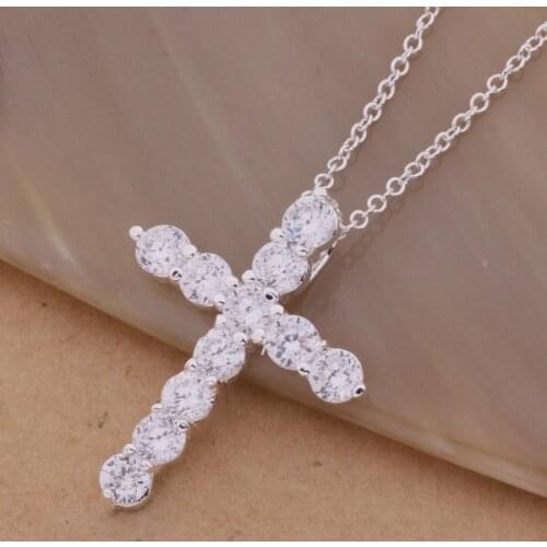 AN296 Hot Pendant Necklaces For Women Charm Silver Color Lucky 925 Fashion Jewelry Pendant Ablaze Cross /bbaajsha Arxajjea