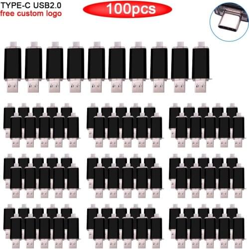 100pcs/lot USB Flash Drive TYPE C Personalize logo USB Pen Drive 4GB 8GB 128GB 64GB 32GB Pendrive USB Memory Stick For wedding