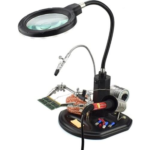 2.5X(6D)/4X(12D) 16 Smd Leds nifier Soldering Helping Hand Desktop nifying Glass Welding Repair Auxiliary Tool