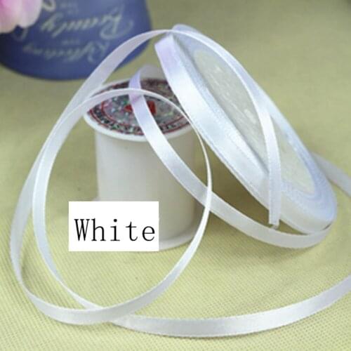 White Color 2PCS / lot 50 yards of silk ribbon 6 mm 44 meters wedding party decorative gift wrap Christmas supplies