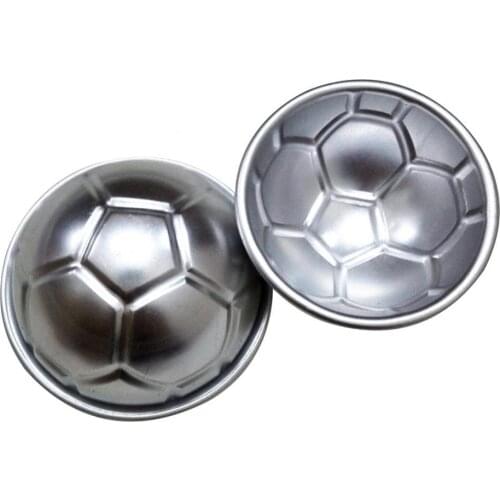2021 S/M/L 1Pcs DIY 3D Football Shape Bath Bomb Cake Mold Aluminum Ball Sphere Cake Chocolate Pan Mold Kitchen Baking Tools