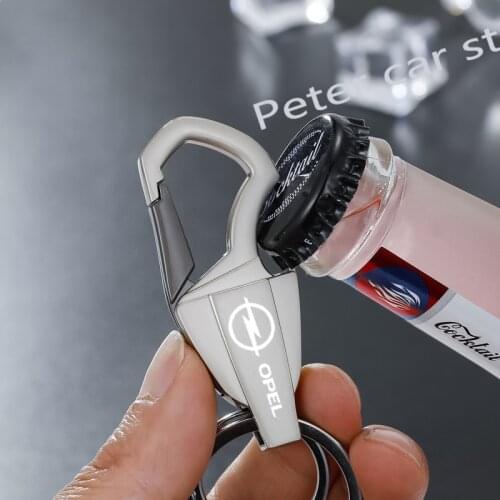 2021 New Beer Bottle Opener Keychain Fashion Zinc Alloy car Multi-function KeyRing for opel astra j corsa d astra k car