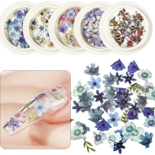 3D Emulational Butterfly Bee Cute Bear Fall Leaf Paillettes Loose Sequins Charm Flower Bow Glitter Confetti Nail Art Decorations