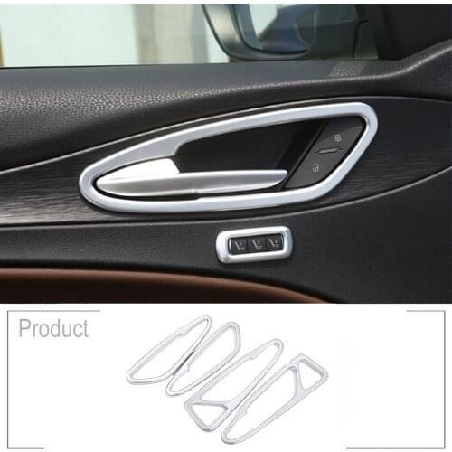 4Pcs ABS Chrome Car Interior Door Handle Frame Cover Trim Auto Accessories For Alfa Romeo Stelvio 2017 2018