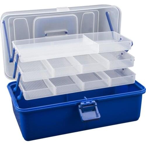 4 Layer Fishing Storage Box movable Lure Bait Hooks Tackle Tool Container with Handle Plastic Case Organizer Portable Outdoor