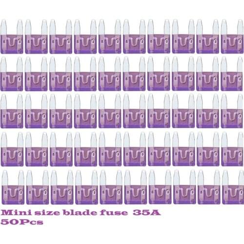 50pcs) 35 Amp ATC Mini Blade Fuse Set Assortment Car 35A blade Fuses for Auto Car Truck RV Camper Bus Trailer boat ATV SUV SHIP