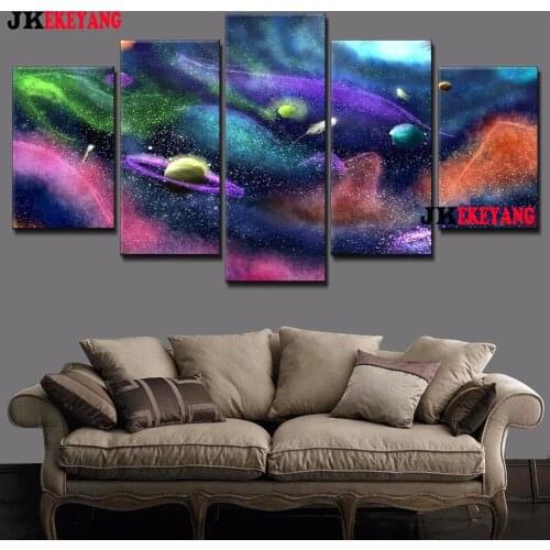 5pcs 5D Diy Diamond embroidery"Beautiful starry sky"Cross Stitch full square diamond painting,puzzle,decorations for home Y4076